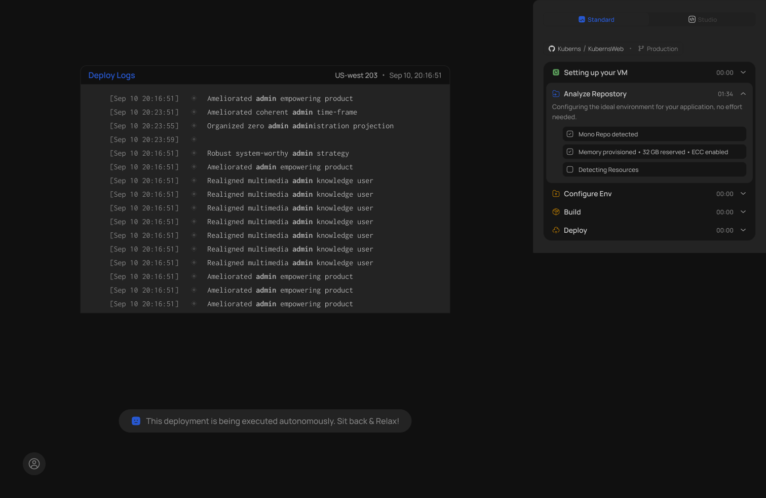 Kuberns AI deploying app