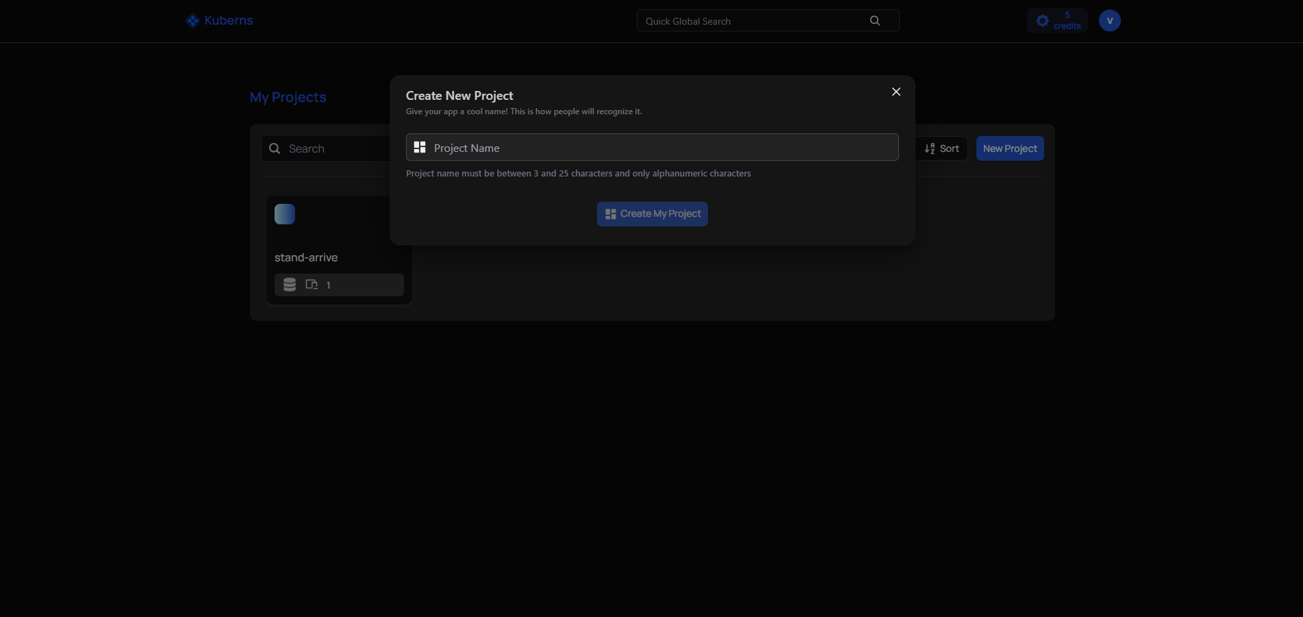 creating-new-project-on-kuberns