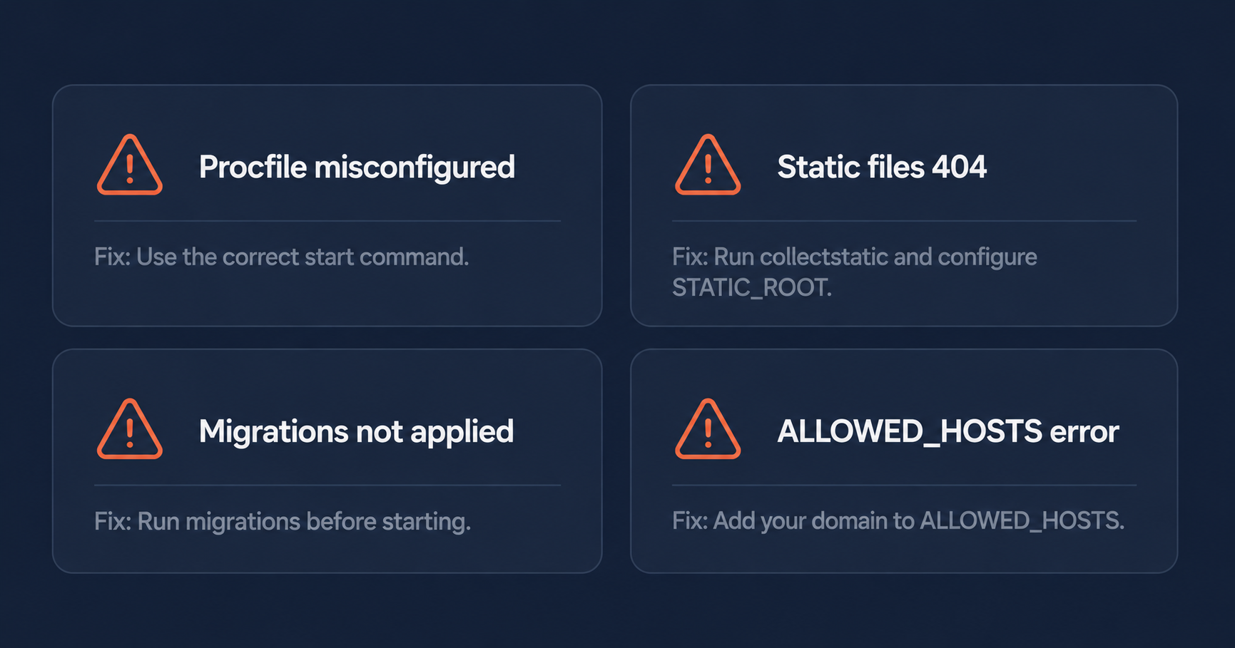 Common Django on Railway Deployment Errors