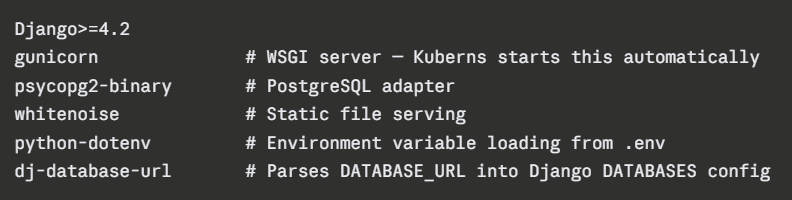django requirement text