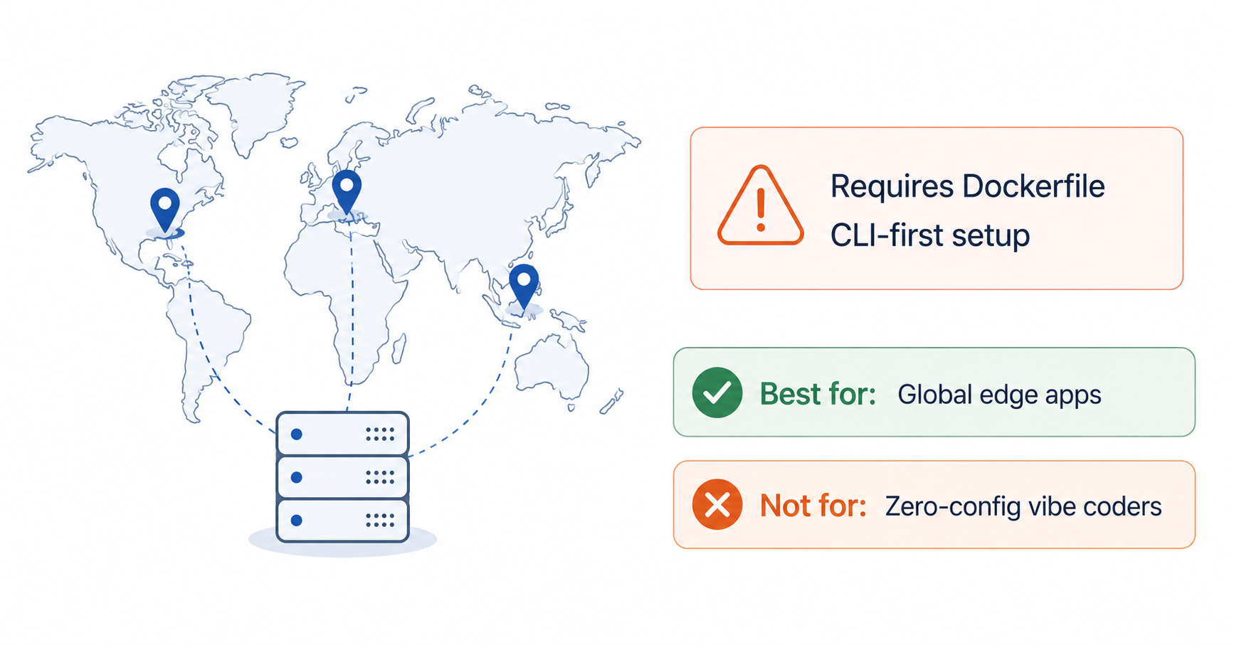 Fly.io for vibe coded app deployment global edge use cases