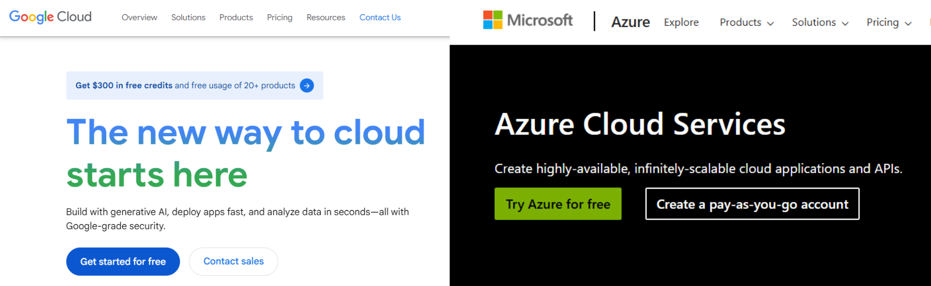 GCP and Azure