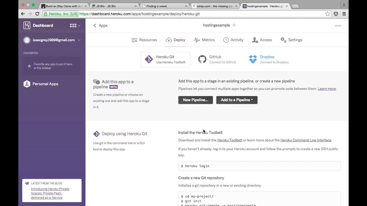 heroku hosting