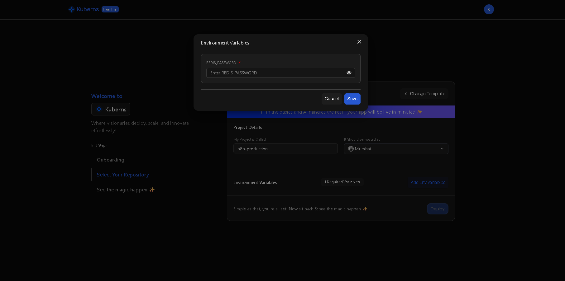 Add environment variables