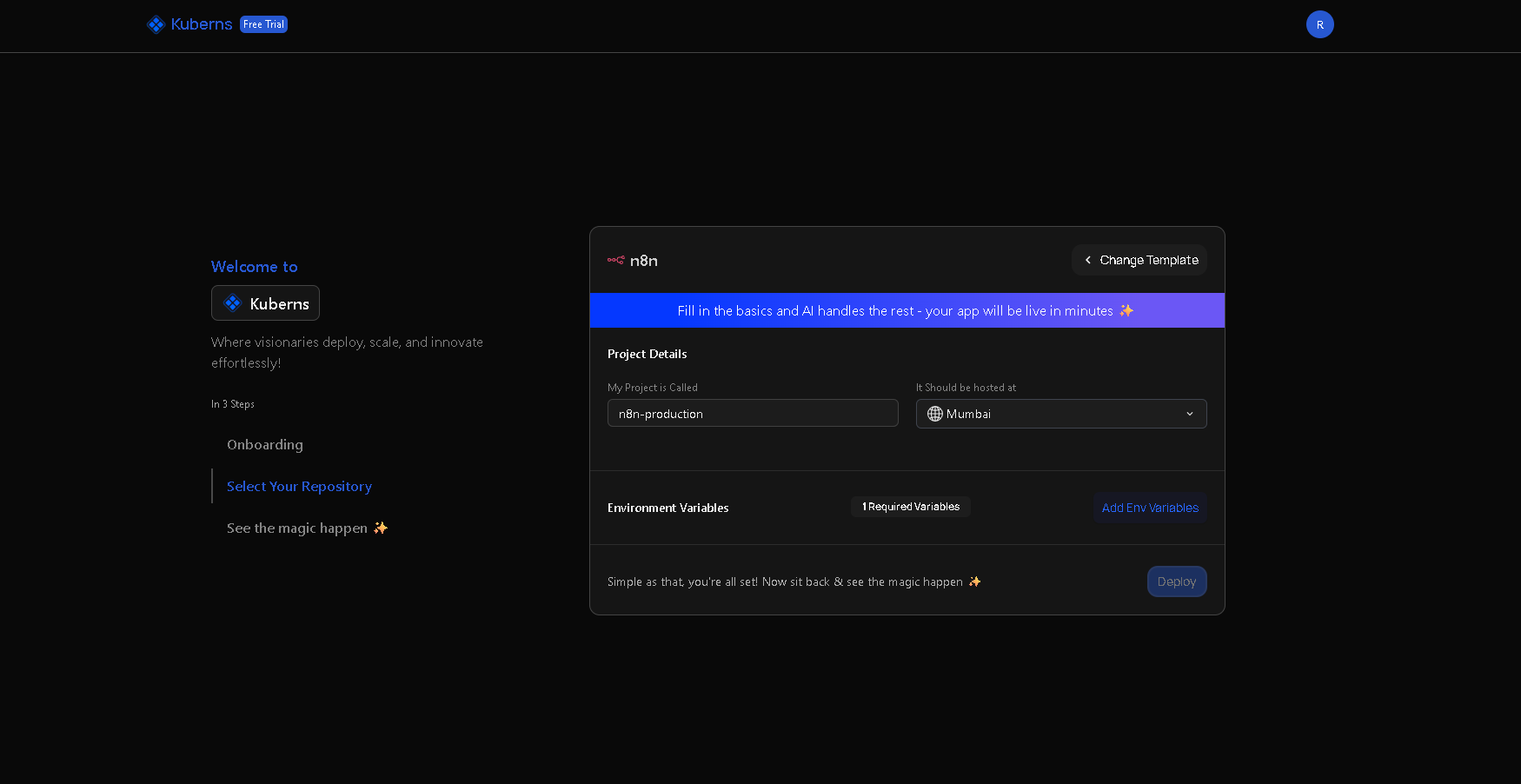 Fill in basic project details