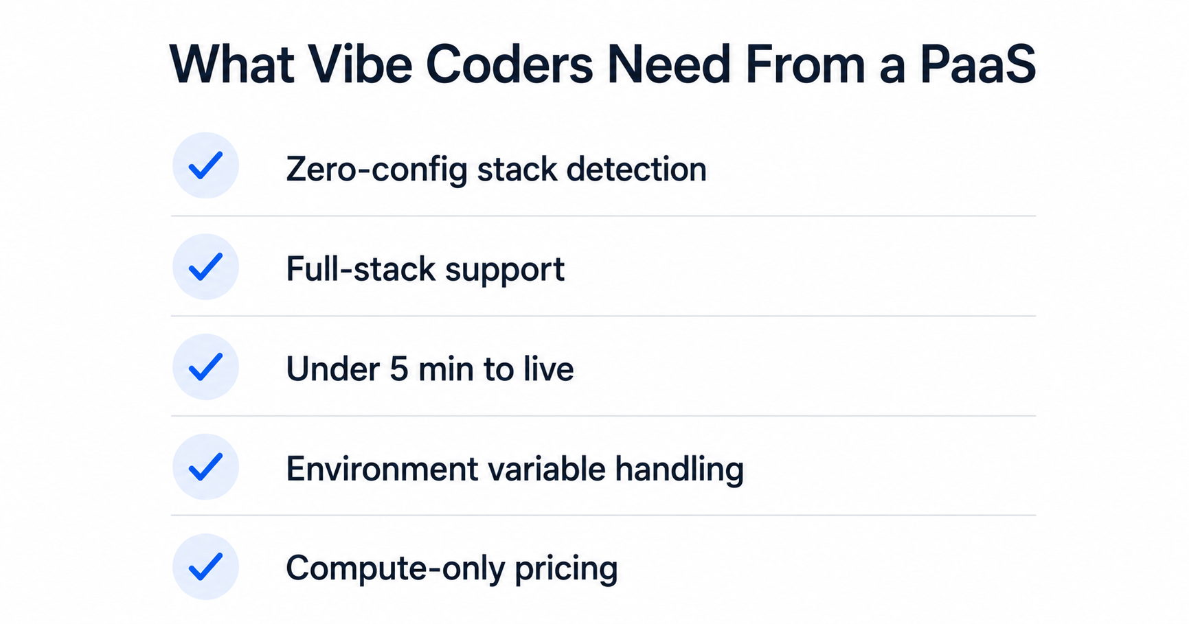 What makes a PaaS good for AI generated and vibe coded apps
