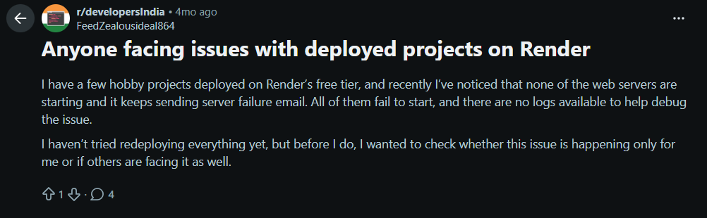 render frustration on reddit