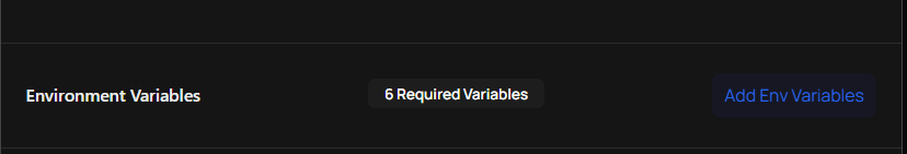 Add the Required Environment Variables to run strapi
